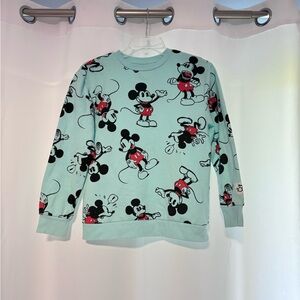 Disney 100 Years Youth Light Aqua Mickey Mouse Sweatshirt